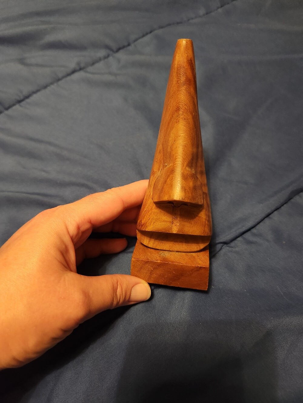 Handcrafted Wooden Ring/Accessory Glasses Cone - Brown